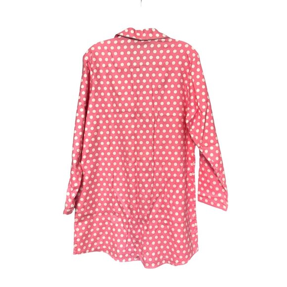 New Directions Intimates Pink & White Polka Dot Long Sleeve Button-Up Pajama Sle - Picture 7 of 13
